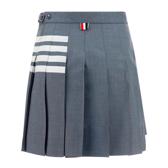 26FW 톰브라운 플레인 위브 미니 플리츠 4바 스커트 FGC402V06146035 Grey - THOM BROWNE