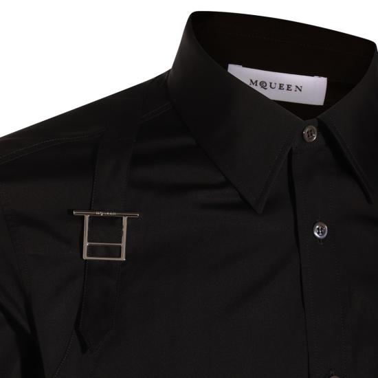 25SS 알렉산더 맥퀸 T바 하네스 셔츠 828259QNAAX1000 Black - ALEXANDER MCQUEEN
