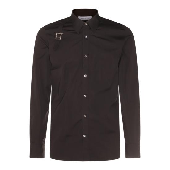 25SS 알렉산더 맥퀸 T바 하네스 셔츠 828259QNAAX1000 Black