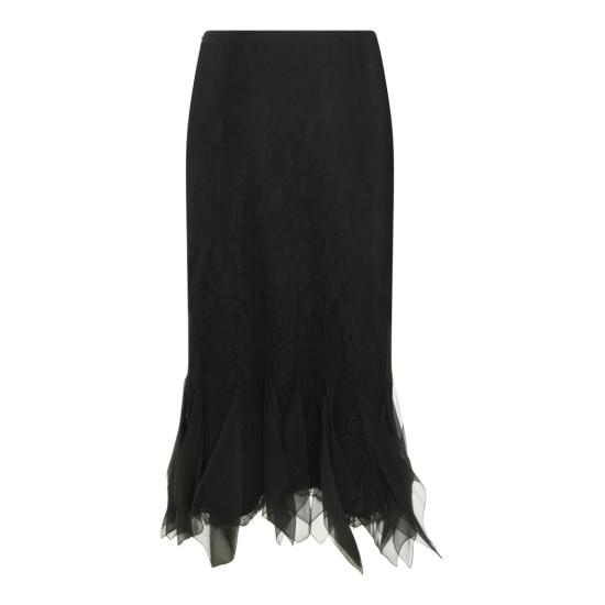 26SS 발렌티노 가라바니 미디 스커트 8B0RAF25A6A0NO Black - VALENTINO GARAVANI