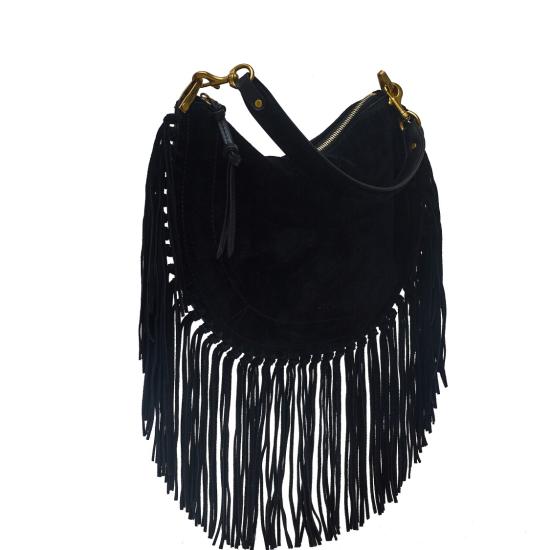 26FW 이자벨마랑 오스칸 호보 프린지 디테일 핸드백 BF0066FCC3C14M Black - ISABEL MARANT