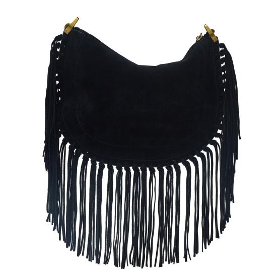26FW 이자벨마랑 오스칸 호보 프린지 디테일 핸드백 BF0066FCC3C14M Black - ISABEL MARANT