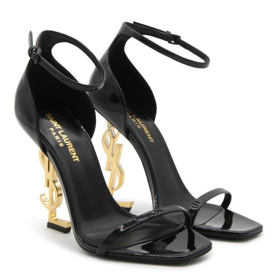 26FW 생로랑 오피움 샌들 페이턴트 5576621TV1A1000 Black - SAINT LAURENT