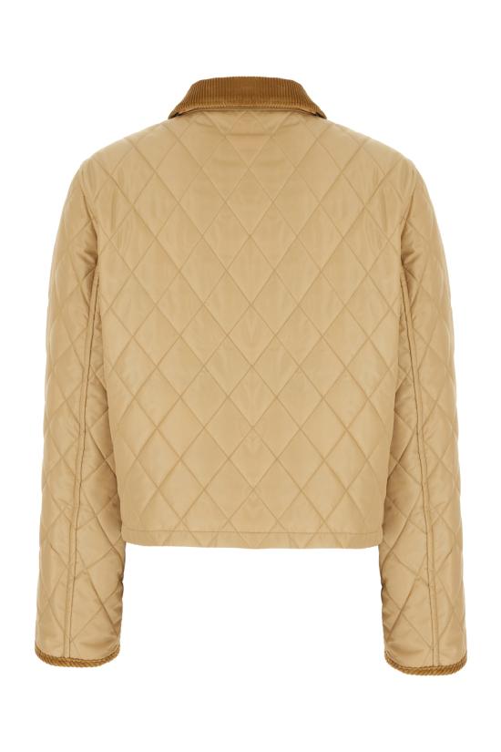 26FW 버버리 크롭 퀄티드 나일론 자켓 8107466 C1544 FLAX SAND IP CHECK - BURBERRY