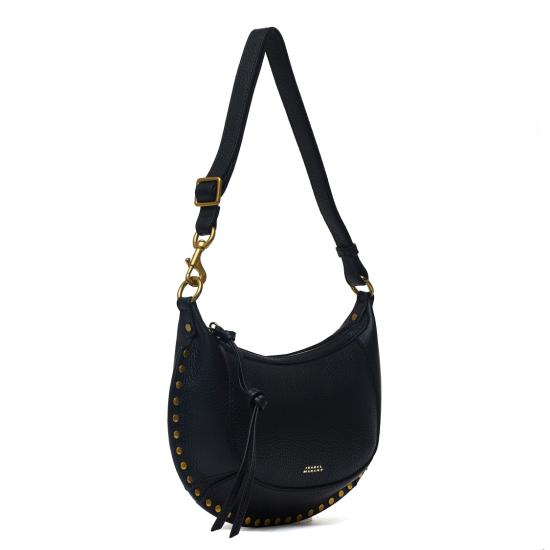 26FW 이자벨마랑 오스칸 문 풀 그레인 레더 스터드 바게트 숄더백 PP0003FAD1C04M Black - ISABEL MARANT