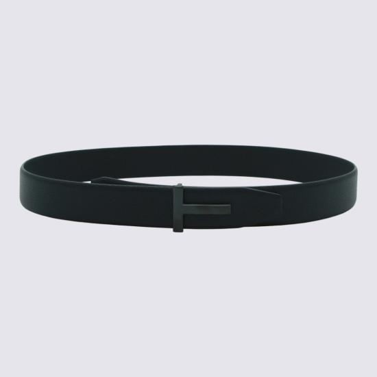 26FW 톰포드 그레인 레더 T 아이콘 벨트 TB178LCL236LNAA Black - TOMFORD