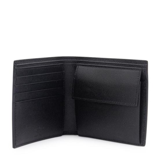26SS 생로랑 그랑 드 뿌드르 엠보스드 레더 이스트/웨스트 동전 반지갑 396303BTY0N1000 Black - SAINT LAURENT
