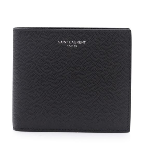 26SS 생로랑 그랑 드 뿌드르 엠보스드 레더 이스트/웨스트 동전 반지갑 396303BTY0N1000 Black