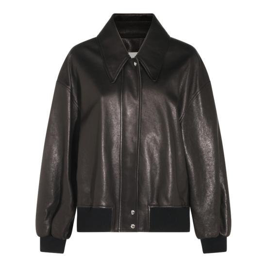 26FW 케이트 쉘맨 레더 자켓 쉘맨 레더 자켓 6166729200 Black
