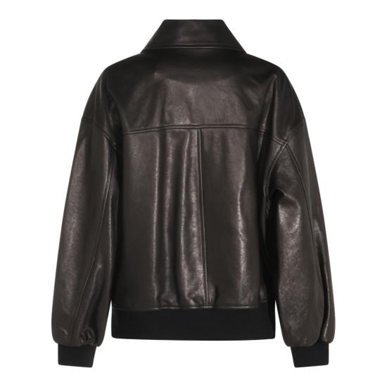 26FW 케이트 쉘맨 레더 자켓 쉘맨 레더 자켓 6166729200 Black - KHAITE