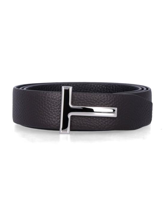 26FW 톰포드 레더 리버시블 버클 T 벨트 TB224LCL236SENB Black