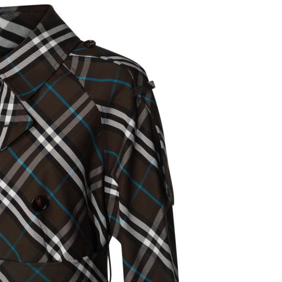  버버리 롱 체크 코튼 블렌드 트렌치 코트 8095300C1213 Black - BURBERRY