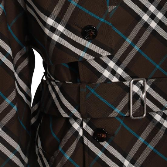 버버리 롱 체크 코튼 블렌드 트렌치 코트 8095300C1213 Black - BURBERRY