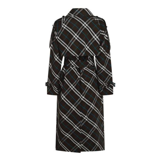  버버리 롱 체크 코튼 블렌드 트렌치 코트 8095300C1213 Black - BURBERRY