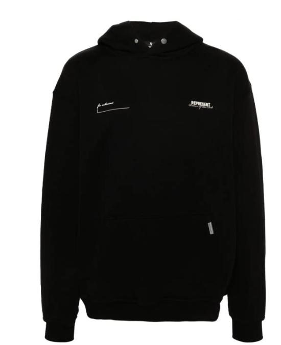 26SS 리프레젠트 후드 티셔츠 MLM4270 001 BLACK