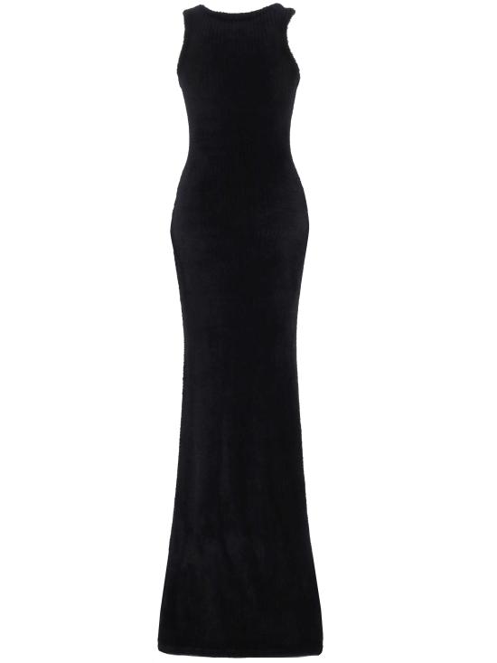 25FW 생로랑 미디 원피스 842025 Y77AQ1000 Black - SAINT LAURENT