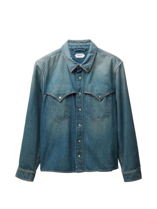 26SS 베르사체 데님 셔츠 1024479 1A178731DA40 Vintage Blue