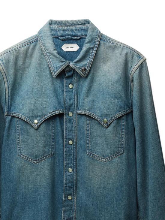 26SS 베르사체 데님 셔츠 1024479 1A178731DA40 Vintage Blue - VERSACE