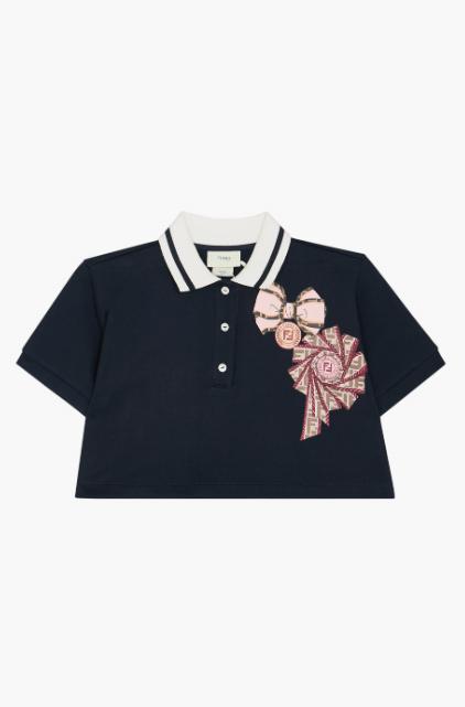 26SS [키즈] 펜디 폴로 셔츠 JFH166 5V0F0QG0 Dark Blue