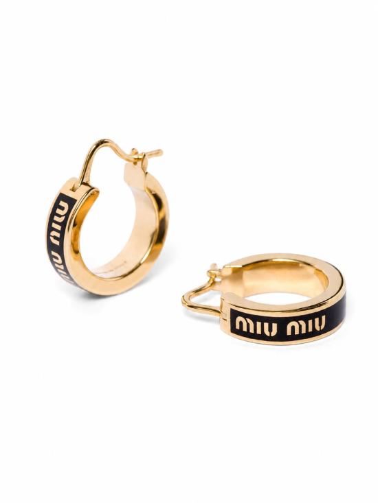 26FW 미우미우 에나멜 메탈 이어링 5IO1032F6T F0002 NERO - MIU MIU