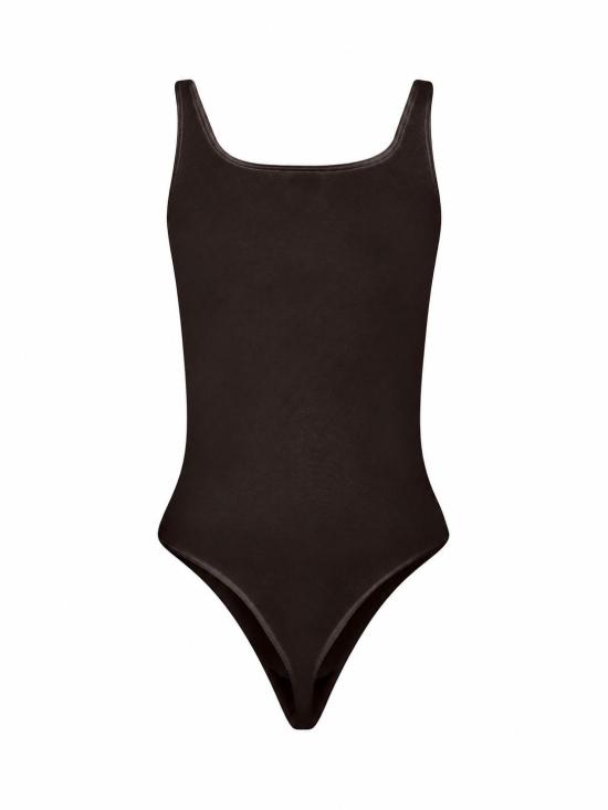 26FW 월포드 바디수트 티셔츠 75086 4870 DARK WOOD - WOLFORD