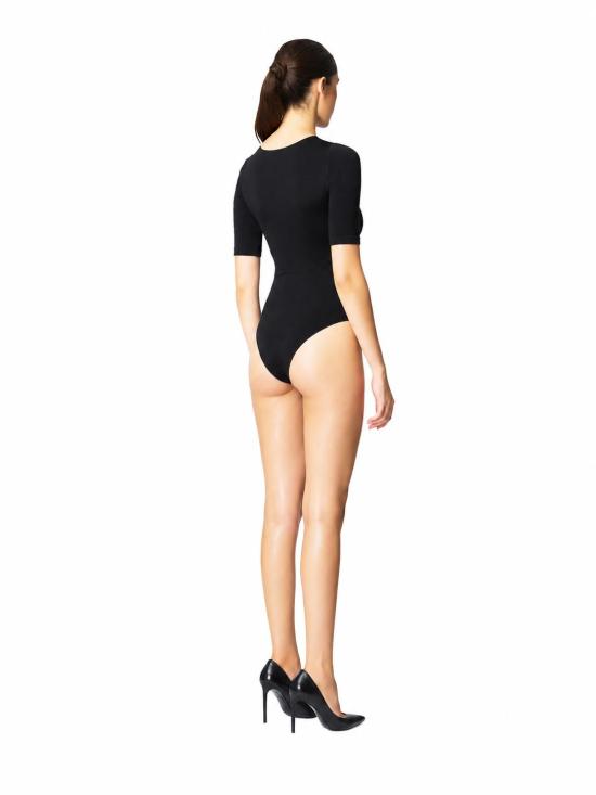 26FW 월포드 바디수트 티셔츠 75089 7005 BLACK - WOLFORD