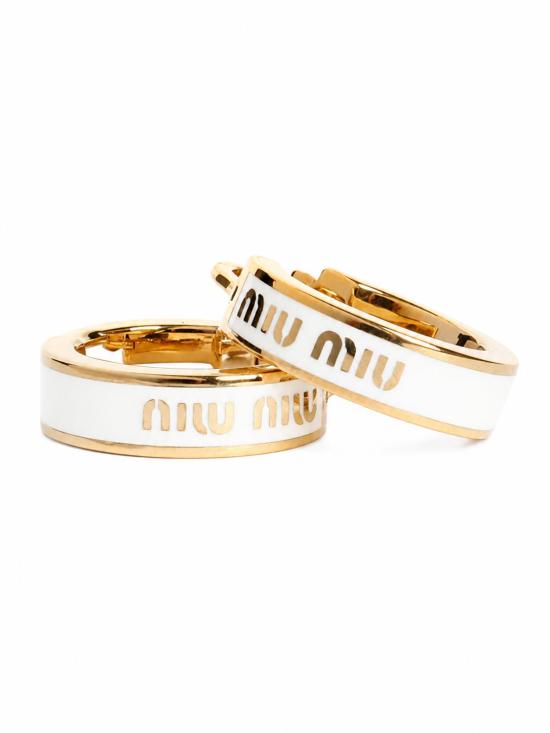 26FW 미우미우 에나멜 메탈 이어링 5IO1032F6T F0009 BIANCO - MIU MIU