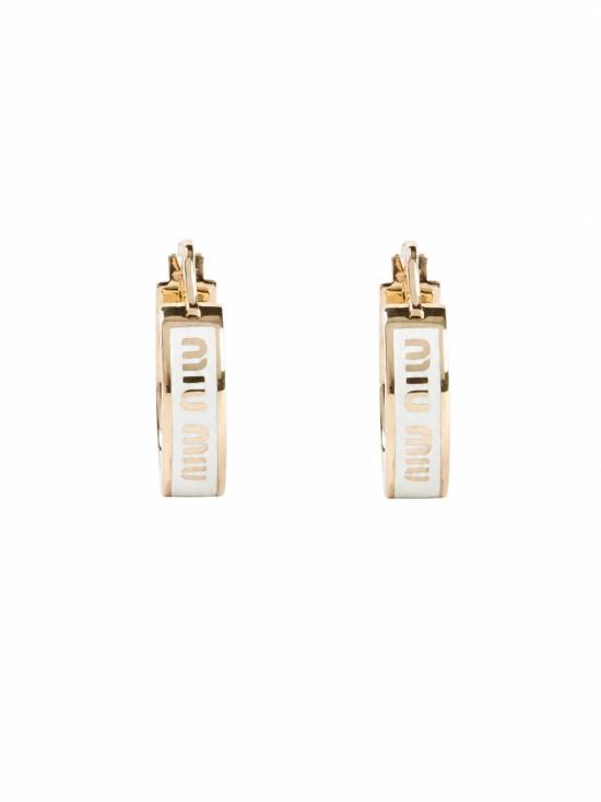 26FW 미우미우 에나멜 메탈 이어링 5IO1032F6T F0009 BIANCO