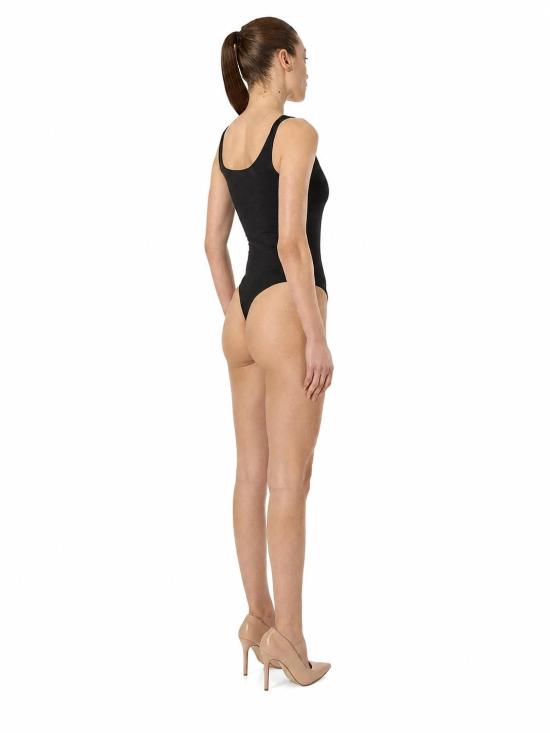 26FW 월포드 바디수트 티셔츠 75086 7005 BLACK - WOLFORD