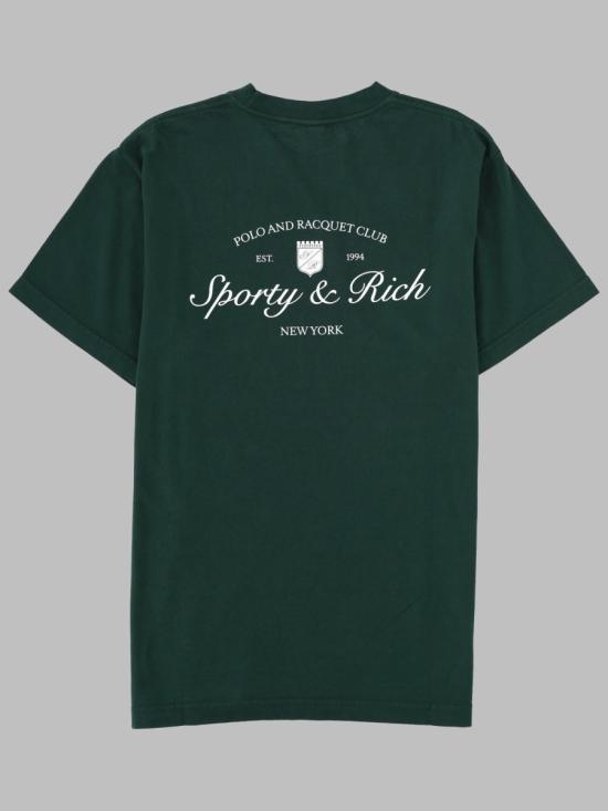 25FW 스포티앤리치 반팔 티셔츠 TO04361325GR10 FOREST GREEN - SPORTY & RICH