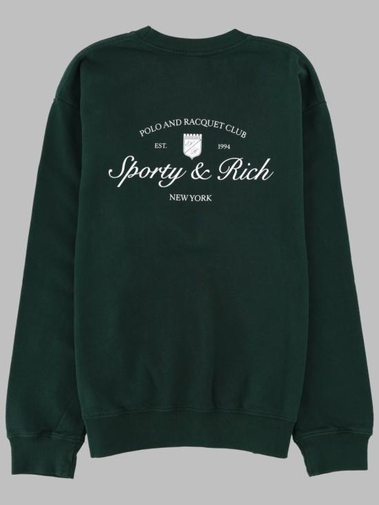25FW 스포티앤리치 긴팔 티셔츠 ST07161325GR10 FOREST GREEN - SPORTY & RICH