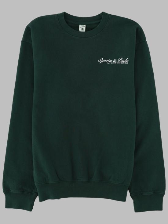 25FW 스포티앤리치 긴팔 티셔츠 ST07161325GR10 FOREST GREEN