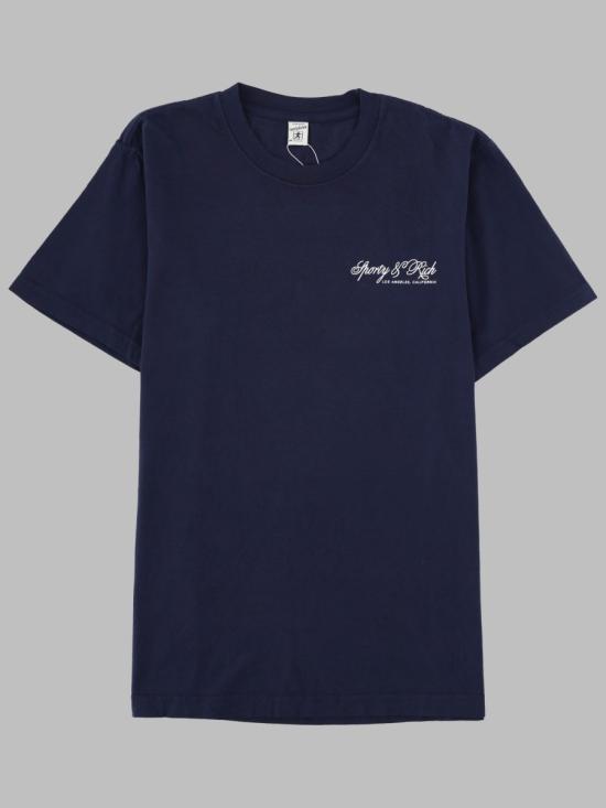 25FW 스포티앤리치 반팔 티셔츠 TO04365264BL106 DARKNAVY BLUE
