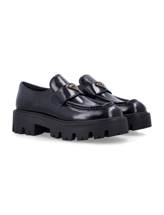 26FW 프라다 모노블럭 러버솔 레더 로퍼 1D185OFB050055 F0002 Nero - PRADA