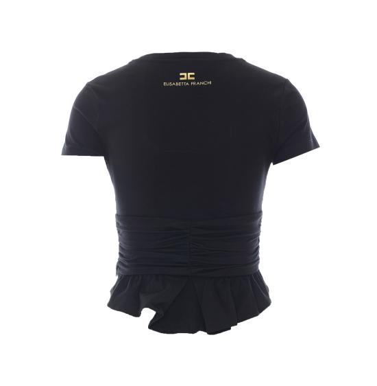 26FW 엘리자베타프랜치 반팔 티셔츠 MA00366E2 110 BLACK - ELISABETTA FRANCHI