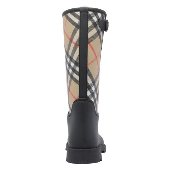 26FW 버버리 러버 마쉬 스탬프 하이 부츠 8111677 A1189 Black - BURBERRY