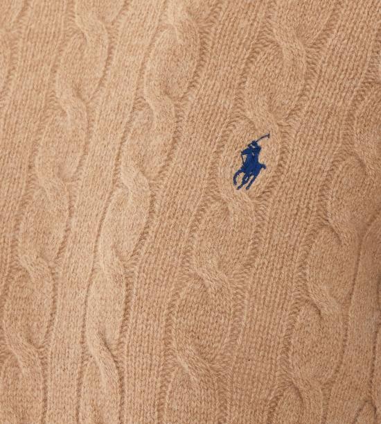 26FW 폴로 랄프로렌 폴로 자수 케이블 니트 스웨터 211971865002 CAMEL MELANGE - POLO RALPH LAUREN