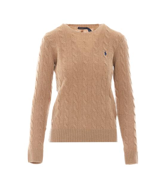 26FW 폴로 랄프로렌 폴로 자수 케이블 니트 스웨터 211971865002 CAMEL MELANGE