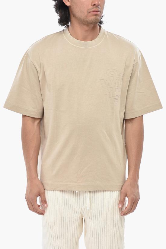  오프화이트 반팔 티셔츠 OMAA120F24JER0046161 Beige