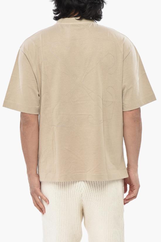  오프화이트 반팔 티셔츠 OMAA120F24JER0046161 Beige - OFF WHITE