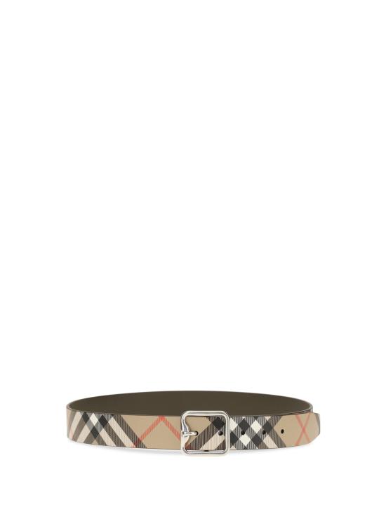 26FW 버버리 리버시블 B 버클 체크 레더 벨트 8092046 A2021 - BURBERRY