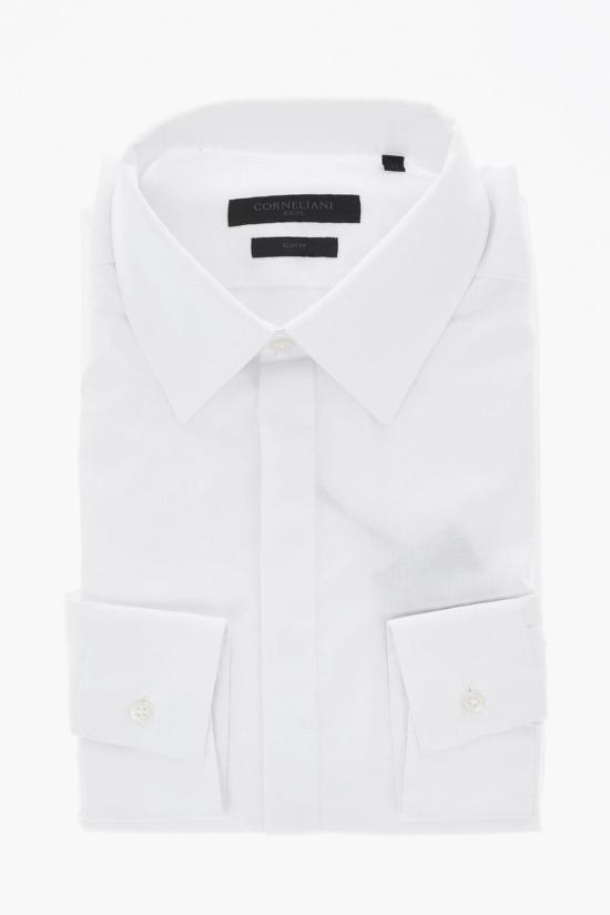  꼬르넬리아니 긴팔 셔츠 91P910 3191463 028 White