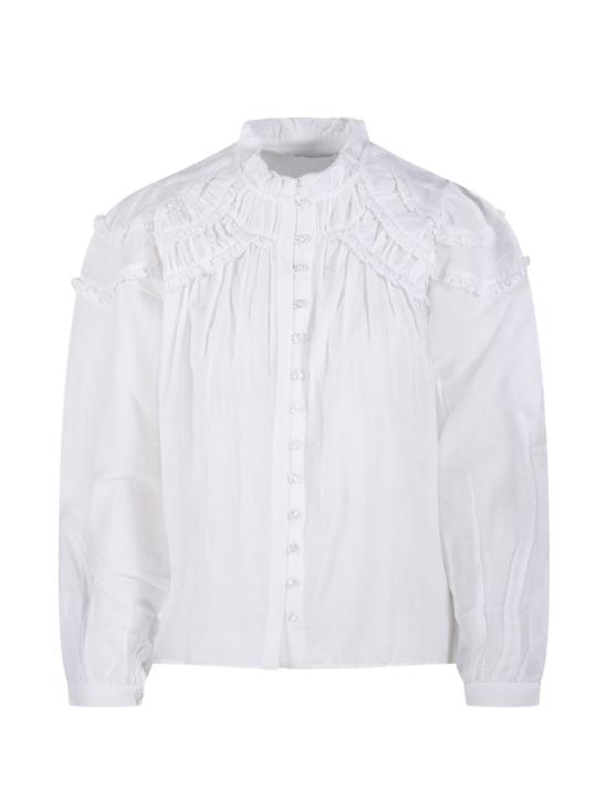 26FW 이자벨마랑에뚜왈 크리스타 블라우스 HT0681FB B3J04E20WH Bianco