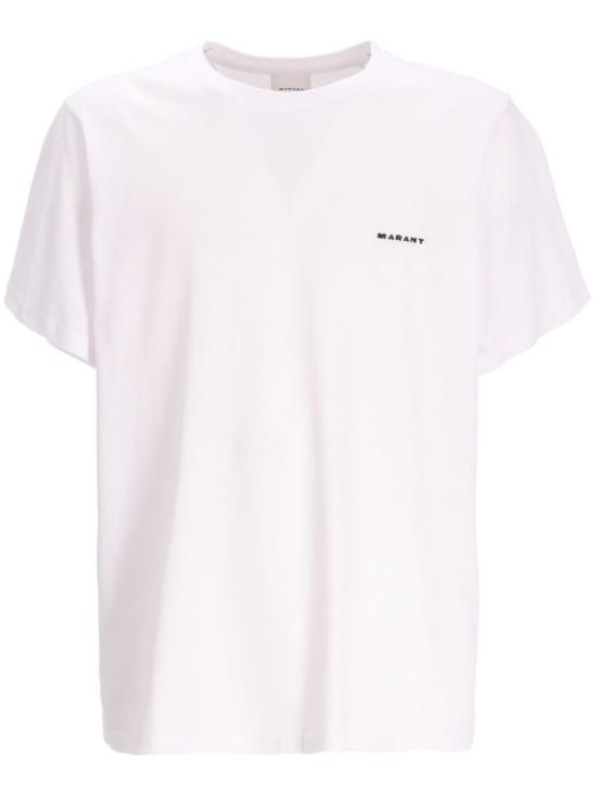 26FW 이자벨마랑 재퍼 플레인 코튼 티셔츠 TS0047HA B3N13H20WH Bianco