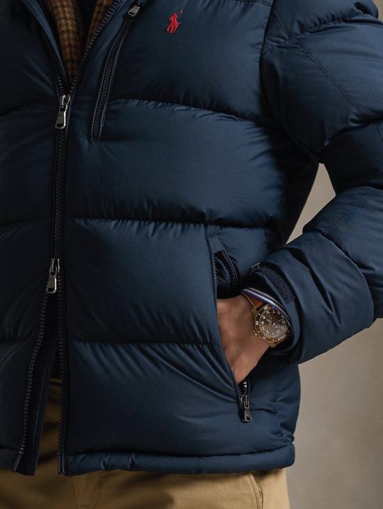 26FW 랄프 로렌 패딩 Ripstop Idrorepellente Opaco con Cappuccio Navy Blu 색상의 Giacca - RALPH LAUREN