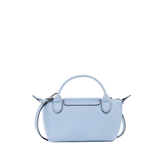 26FW 롱샴 르 플리아쥬 엑스트라 XS 레더 파우치 34205987 M66 BLUE - LONGCHAMP