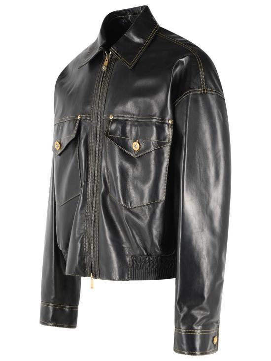 26FW 베르사체 가죽 자켓 1025778 1A183811B000 Black - VERSACE