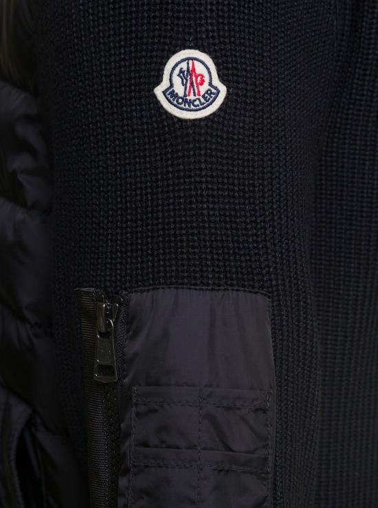 26FW 몽클레어 패딩 울 후디드 집업 가디건 9B50800A9340999 Black - MONCLER