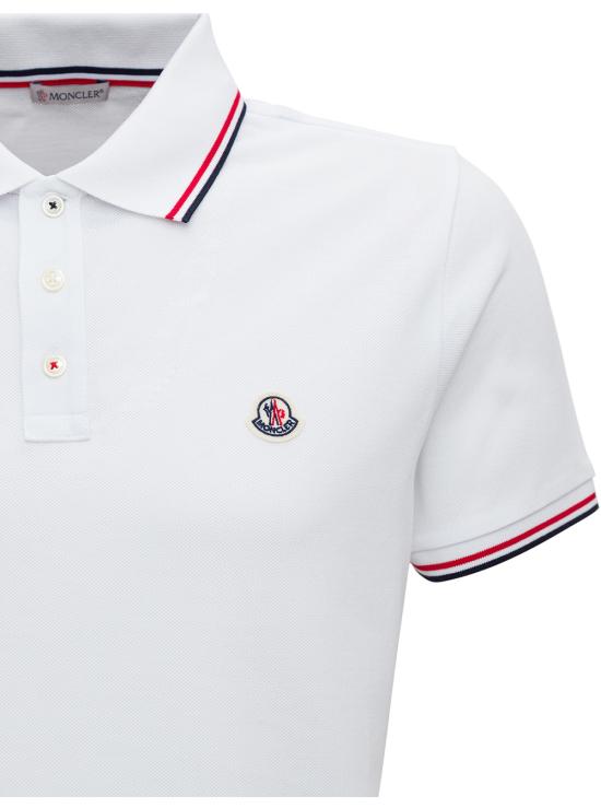 26FW 몽클레어 트리밍 코튼 피케 폴로 셔츠 8A7030084556001 White - MONCLER