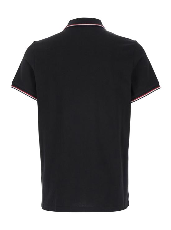 26FW 몽클레어 트리밍 코튼 피케 폴로 셔츠 8A7030084556999 Black - MONCLER